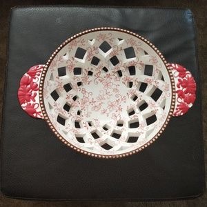 handpainted temptations floral lace fruit bowl